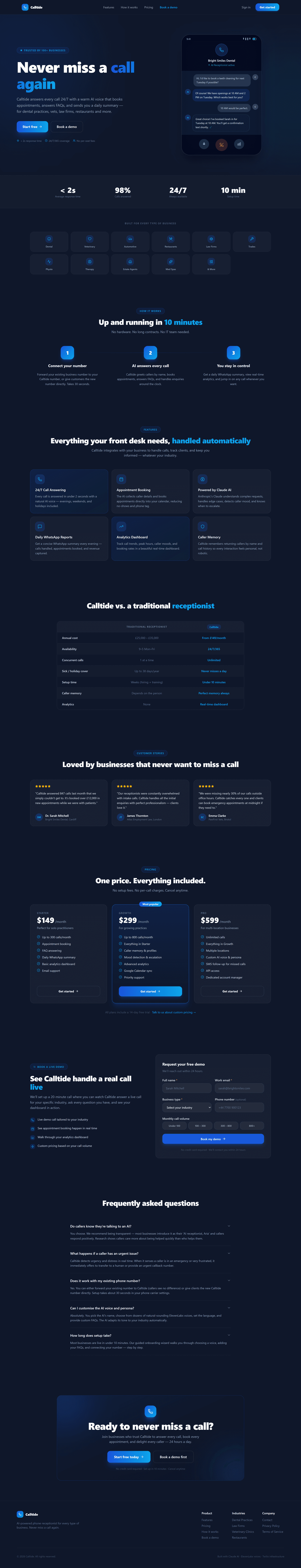Calltide full page screenshot